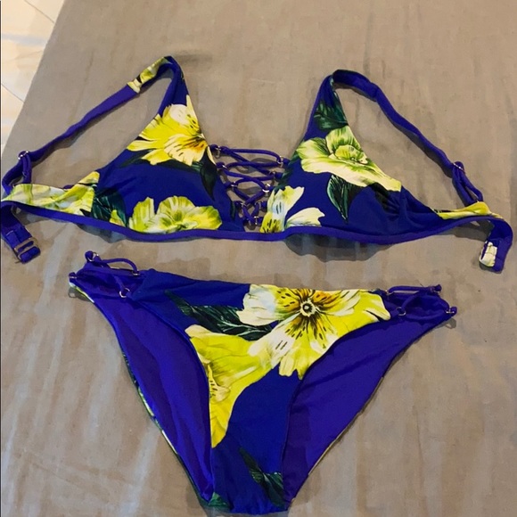 TJ Maxx | Swim | Royal Blue And Floral Tj Maxx Bikini Set | Poshmark